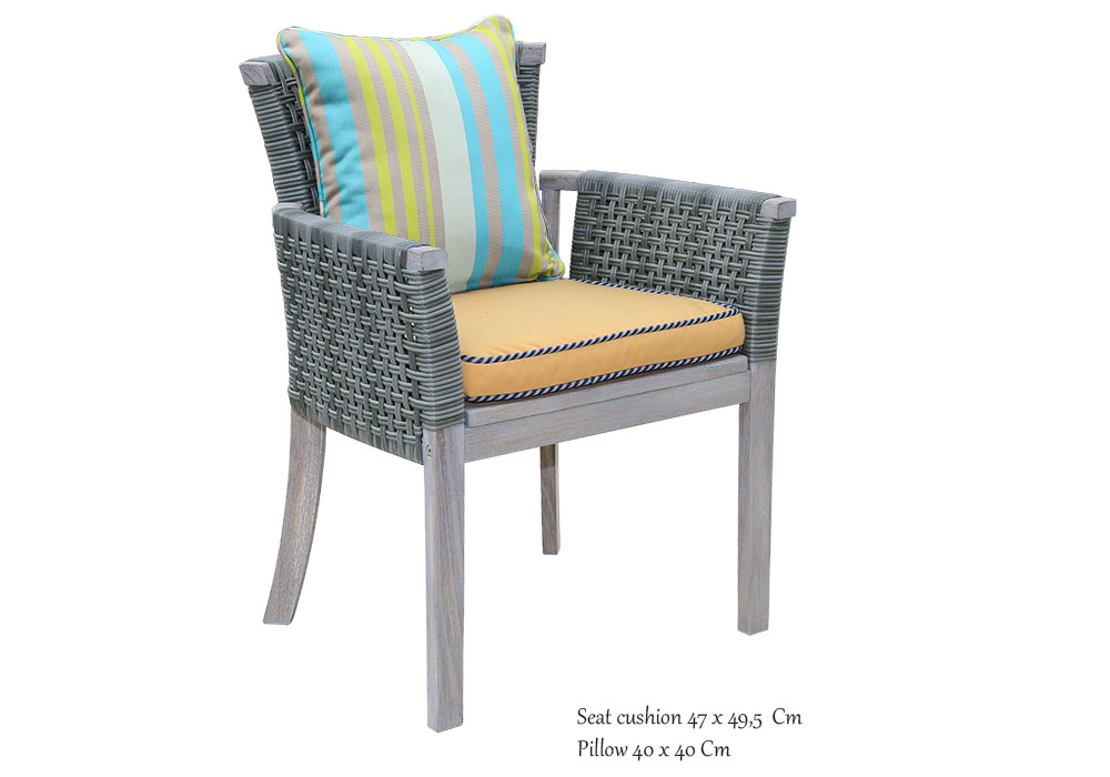 RIO ARMCHAIR HIGH BACK-WICKER WITH CUSHION