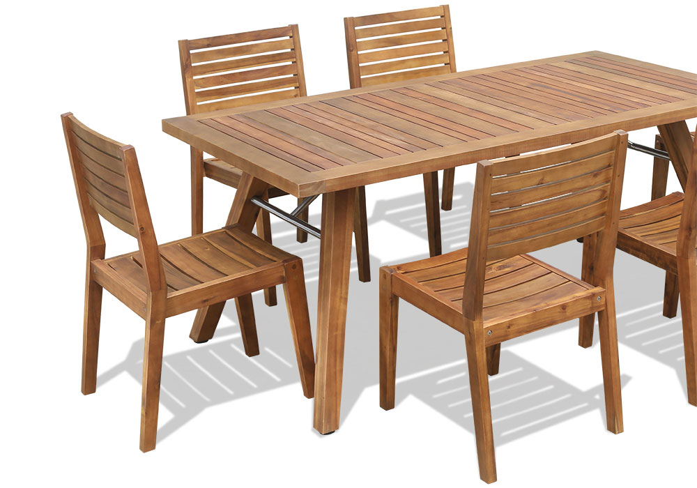 SET- SONTRA RECT.TABLE 180 x 90 x 76cm + HAINICH STACKING CHAIR