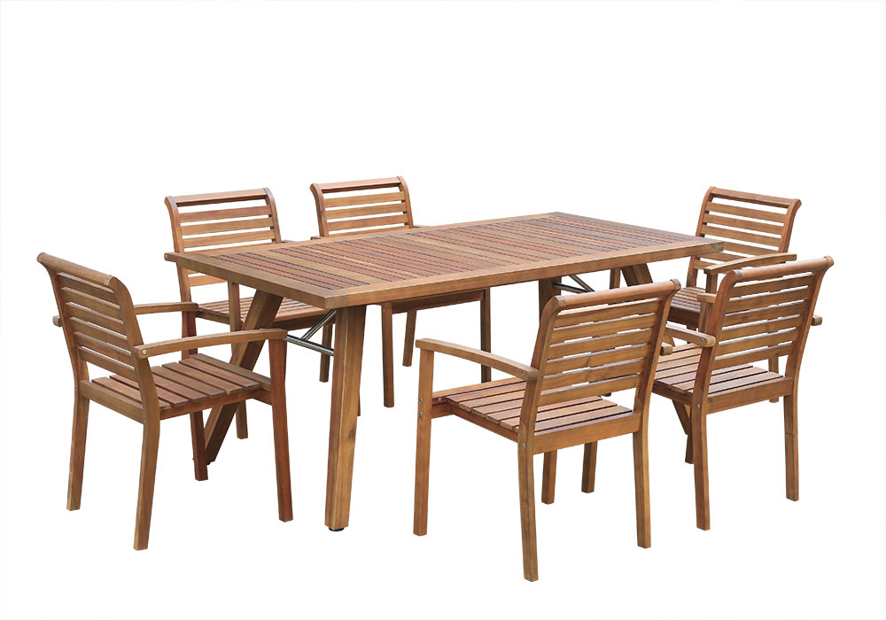 SET- SONTRA RECT. TABLE 180 x 90 x 76cm + SONTRA STACKING ARMCHAIR