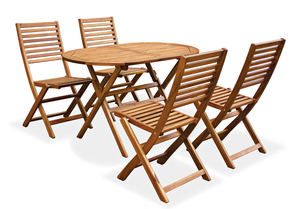 EAZY OVAL FOLDING TABLE WITH 4 FOLDING CHAIRS