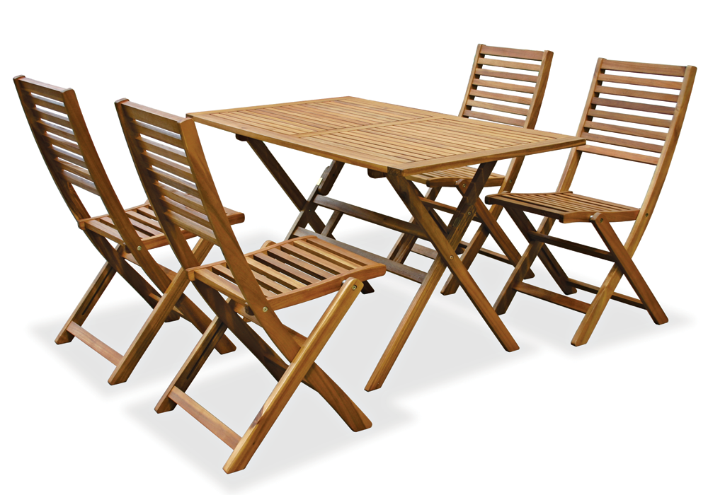 EAZY RECT. FOLDING TABLE WITH 4 EAZY FOLDING CHAIRS