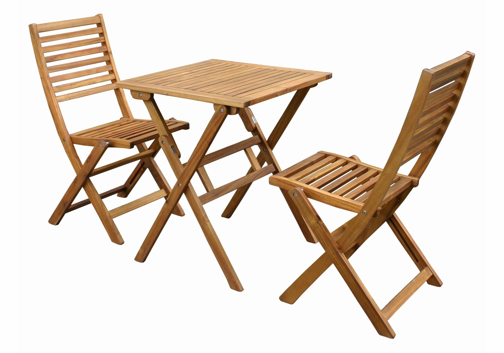 SET(3pcs) EAZY SQUARE FOLDING TABLE 60 x 60 x 72CM  + 2 EAZY FOLDING CHAIR-EN 45 x 57,5 x 89cm